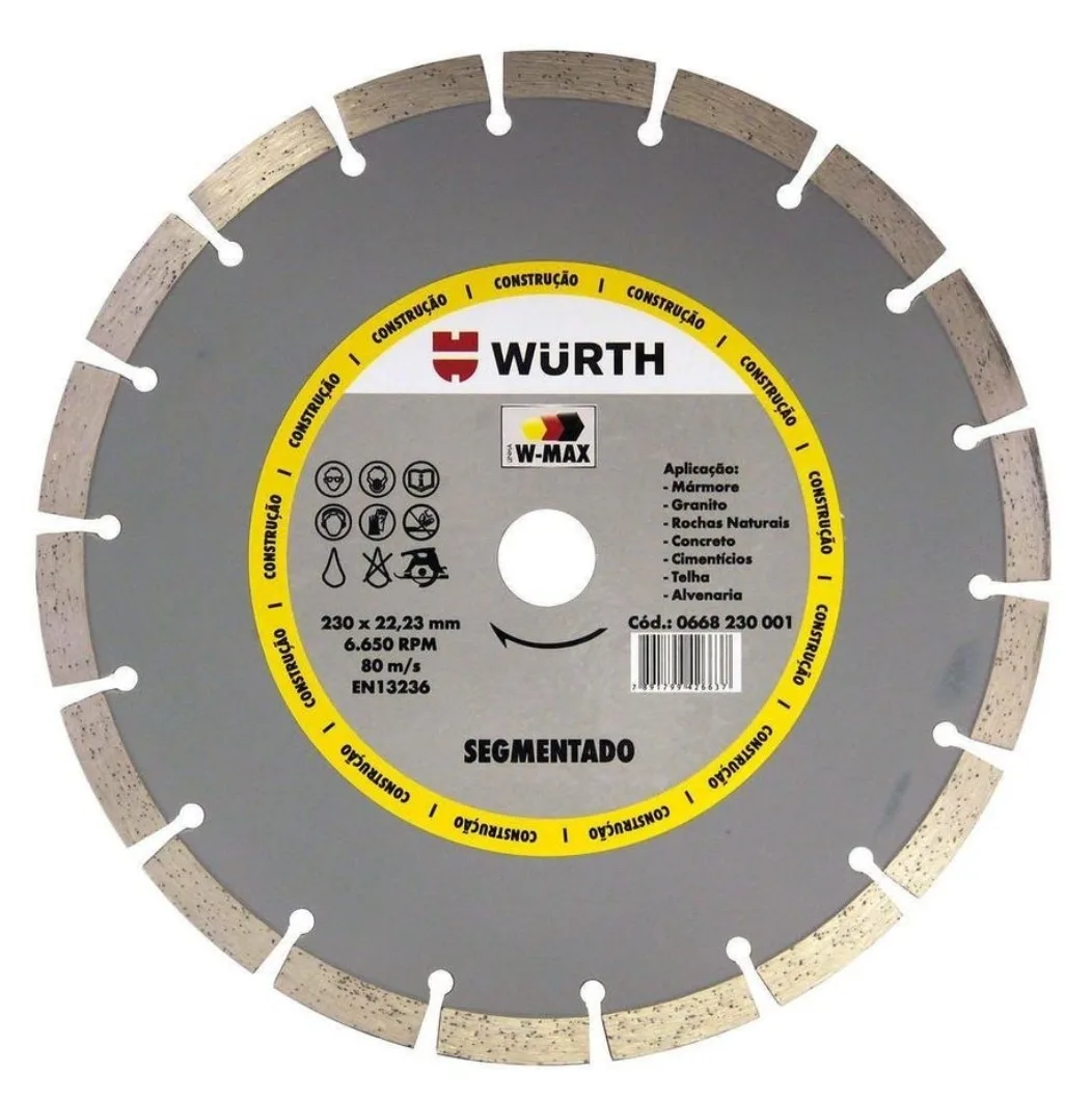 Disco Diamantado Wurth 9 pol Segmentado