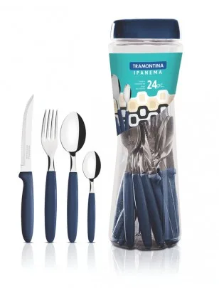 Faqueiro Ipanema Inox Azul 24pc (191)