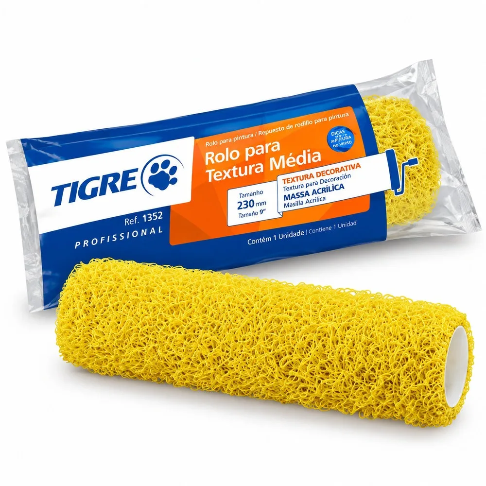 Rolo Textura 23 Cm - 1352 Amarelo
